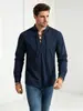Nueva camisa casual de playa de algodón y lino para hombre de los años 70 de manga larga estilo hippie de Amazon, talla europea, bestseller transfronterizo
