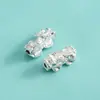 Plata Pura S999 Accesorios de Plata Dura 3D Estilo Chino Retro Cuentas Espaciadoras Pixiu Pulsera de Cuerda Trenzada Hecha a Mano DIY Cuentas Sueltas Hilo de Cuentas