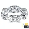 Anillo de Moissanita Retorcido de Lujo en Plata S925 con Montura de Racimo para Mujer, Accesorio de Fiesta, Joyería, Suministro al Por Mayor