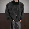 Chaqueta de vuelo resistente estilo americano con cuello alto para hombre, chaqueta de cuero tie-dye pesada de otoño, chaqueta bomber de béisbol moderna