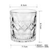 Vaso de whisky de vidrio tallado con flores vintage, vaso de vidrio sin plomo, vaso de bar de vidrio tallado, vaso para vino y licores