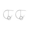 Elegantes Accesorios para Orejas de Moda Francesa para Mujer Estilo Frío Pequeños Aretes de Diamante Brillante Pendientes Geométricos de Círculo Grande Elegantes