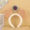 Faixa de Cabelo de Pelúcia do Mickey Desenho Animado Laço Fofo Cabeça de Urso Faixa para Cabelo de Menina Lavar o Rosto Parque de Diversões Cartão Fotográfico Acessórios de Cabelo