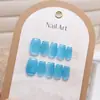 Uñas Postizas Artesanales Ojo de Gato Desmontables Manicura Uñas Cortas Estilo Ballet Tallas Variadas Uñas Postizas 10 Piezas Mayoreo