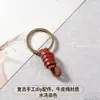 Llavero de Piel de Vaca de Primera Capa Tejido a Mano Accesorios Hechos a Mano DIY Llavero de Coche Colgante de Muñeco de Oso Pequeño Venta al por Mayor