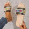 Nuevas Sandalias de Cuerda de Paja de Suela Gruesa para Mujer Talla Grande de Exportación Otoño e Invierno Temu Color Caramelo Versátil