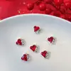 Decorações de unhas com strass vermelho para o Ano Novo, bolas grandes de strass vermelho, acessórios para unhas no atacado, strass de cristal estilo natalino.