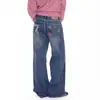 Design Simples e Estiloso com Efeito Bigode Tridimensional, Jeans Versátil de Cintura Alta, Comprimento Longo, Fino, Que Alonga a Silhueta e Emagrece, Slim Fit