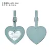 Etiqueta de equipaje con forma de corazón de cuero PU colorido en stock transfronterizo, etiqueta de equipaje simple anti-pérdida, etiqueta de facturación