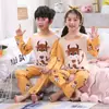 Pijamas de niña, primavera y otoño, jersey de cuello redondo con dibujos animados, ropa de casa de manga larga, traje para niños y niñas, ropa de casa