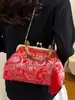 Bolso de Mano Cruzado al Hombro Estilo Chino Bolso Bordado con Perlas Bolso Nuevo Estilo Chino Bolso de Cena Retro Bolso de Mano Bolso de Mujer