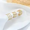 Moda Simples Transfronteiriça Europeia e Americana Estilo Ins Clipe de Orelha Feminino Dourado Estilo Cool Clipe de Osso de Orelha High-End Sem Brincos Perfurados