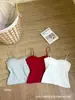 Camisola Sexy Estilo Francés Chica Picante con Escote Bajo y Tirantes Finos para Mujer, Corte Ajustado, Versátil, Copa Integrada, Top Base para Mujer