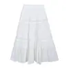 Saia A-Line Versátil de Cor Sólida Feiyuan, Estilo Doce, Cobre o Quadril, Emagrecedora para Mulheres, Nova Saia de Renda Patchwork Única para Primavera e Verão