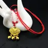 Fechadura de longa vida pingente de bebê banhado a ouro Sino seguro e rico sino de fechadura infantil colar infantil