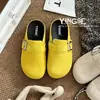 Precio Especial Remate Verano Suela Gruesa Sin Cierre Puntiagudo Chanclas Tendencia Birkenstock Mocasines Retro Pantuflas Casuales para Uso en Exteriores Mujer
