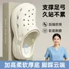 Sapatos Vazados Femininos Novo Estilo Verão Novo Solado Grosso Aumenta Altura Solado Macio Antiderrapante Calçados Externos Sandálias de Bico Fechado ins Tendência Calçados de Praia