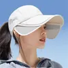 Protector Solar Removible con Sombrero y Ala Protección Completa para Cara y Cuello Protección UV Integrada Parasol para Mujer Mascarilla Gini Facial de Seda de Hielo