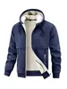 E-commerce TransfronteiriçoAmazon Transfronteiriço Outono/Inverno 2025 Jaqueta Cardigan de Lã de Cordeiro Masculina Casual Quente à Prova de Vento