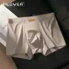 Roupa Íntima Masculina Fina Sem Costura de Seda de Gelo Toque de Pele de Leite Nude Shorts Masculinos Cor Sólida Respirável Alta Elasticidade Boxer Briefs Masculino