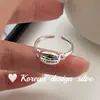 Diseño de Moda Personalizado Coreano Joyería de Plata Plata de Ley S925 Anillo Oval Simple en Inglés con un Toque de Lujo y Versátil para Mujeres