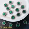 Anel retangular de zircônia grande com furo passante multicolorido, nova caixa mágica de diamante, acessórios de contas para pulseira e colar DIY, liga metálica com furo reto