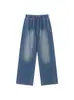 Calça de moletom larga lavada de alta resistência, nova coleção outono 2026, com corte relaxado e confortável, cós elástico e tecido denim fluido, disponível para homens e mulheres.