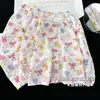 Nuevos Estilos de Primavera y Otoño para Niñas de Tallas Medianas y Grandes Pijamas Algodón Nube Sueltos Lindos Dibujos Animados Manga Larga Pantalón Largo Cárdigan Ropa de Casa