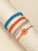 Pulsera tejida con cera bohemia de venta caliente en Amazon, cuerda de mano para chica girasol surfeando, juego