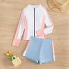 Traje de Buceo Nuevo 2024 para Mujer de Manga Larga Traje de Natación Protector Solar Dividido con Cremallera Traje de Snorkel traje Recoge Adelgazante y Ligero