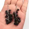 Pendientes de Cristal Natural Popular Europeo y Americano Pendientes de Borla Yoga DIY 7 Colores Pendientes Largos para Mujer