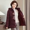 Ropa de Invierno para Personas Mayores, Ropa de Algodón con Capucha para Mujer Estilo Nacional de Madre, Ropa para Abuelita Pequeña, Chaqueta de Algodón Acolchada Cálida y a Prueba de Viento de Invierno