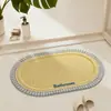 Tapete de chão de linho Dopamine para banheiro, absorvente de água, secagem rápida, antiderrapante, fácil de manter, adequado para hall de entrada, varanda, sala de estar e quarto