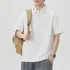 Roupas Masculinas Xintang 2026 Verão Nova Camisa Polo Masculina com Gola Reversível, Manga Curta, Leve, Marca da Moda, Camisa Polo de Manga Três Quartos