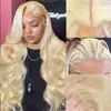 Peluca de Comercio Exterior Moda Europea y Americana Encaje Frontal Rubio Claro Onda Grande Rizado Cabello Caliente de África Peluca de Encaje Frontal