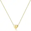 Collar Colgante de Letra con Grabado de Corazón Casual y Versátil para Hombres y Mujeres, Collar de Cuello con Forma de Corazón de 26 Letras Estilo Europeo y Americano
