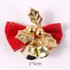 Campanilla pequeña de Navidad de 5 cm, campanilla con lazo pequeño, accesorios de decoración, colgante, caja de regalo para hornear, accesorios para manualidades, venta al por mayor