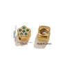 Acessórios de Joias de Aço Inoxidável com Contas Pingente de Flor com Diamante Banhado a 18K Acessórios de Contas Espaçadoras Joias para Pulseira DIY