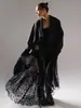 Falda Negra Sexy de Encaje Transparente de Cintura Alta para Mujer, Moda Europea y Americana Verano 2026 Falda Larga de Malla