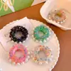 Peluche Navideño Colorido Ensanchado Cuentas Pequeñas Chanel Anillo para el Cabello Otoño e Invierno Cuerda Elástica Alta Linda Fresca para Mujeres Coreanas