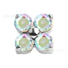 Arete de titanio bañado en oro con forma de trébol de cuatro hojas y circón, arete de clip para cartílago con forma de trébol de la suerte de circón multicolor, accesorios para piercing
