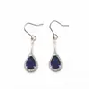 Estilo de celebridad boutique de alta gama aretes colgantes de zafiro aretes de borla de lujo elegantes joyería con gancho para la oreja