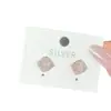 Pendientes de botón de plata esterlina s925 para niñas, con diseño geométrico cuadrado, sencillo y temperamento, de alta calidad.