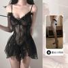 Pijamas de Lingerie Sexy, Uniformes de Casal Sexy para Senhoras, Conjuntos Puros Abertos Tentadores, Roupa Íntima Preta