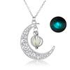 Explosiones Europeas y Americanas Luna Luminosa Calabaza Colgante Creativo Collar Luminoso para Mujer Navidad Halloween Fluorescente