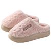 Fábrica de Sapatos Qidan Chinelos de Algodão para Mulheres Outono e Inverno Interno Casa Quente Forrados com Lã Sola Grossa Antiderrapante Chinelos de Algodão para Casal para Homens