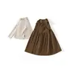 Vestido Chaleco MDD de Pana Directo de Fábrica para Niños 2026, Camiseta Básica Estilo Coreano para Niñas, Vestido de Otoño Estilo Bosque