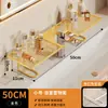 Estante de almacenamiento para grifo, organizador de baño con frente de espejo, instalación sin perforaciones, para lavabo, cosméticos y uso en encimera
