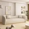 Sofá Estilo Cream Nórdico para Salas Pequenas, Sofá Curvo de Luxo Leve, Sofá Irregular para Salão de Beleza, Estilo Wabi-Sabi Moderno