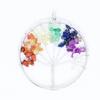 Colgante Árbol de la Vida de Ágata de Cristal Natural con Grava de Colores Collar Árbol de los Deseos Colgante con Alambre Envuelto de Grava Árbol del Dinero